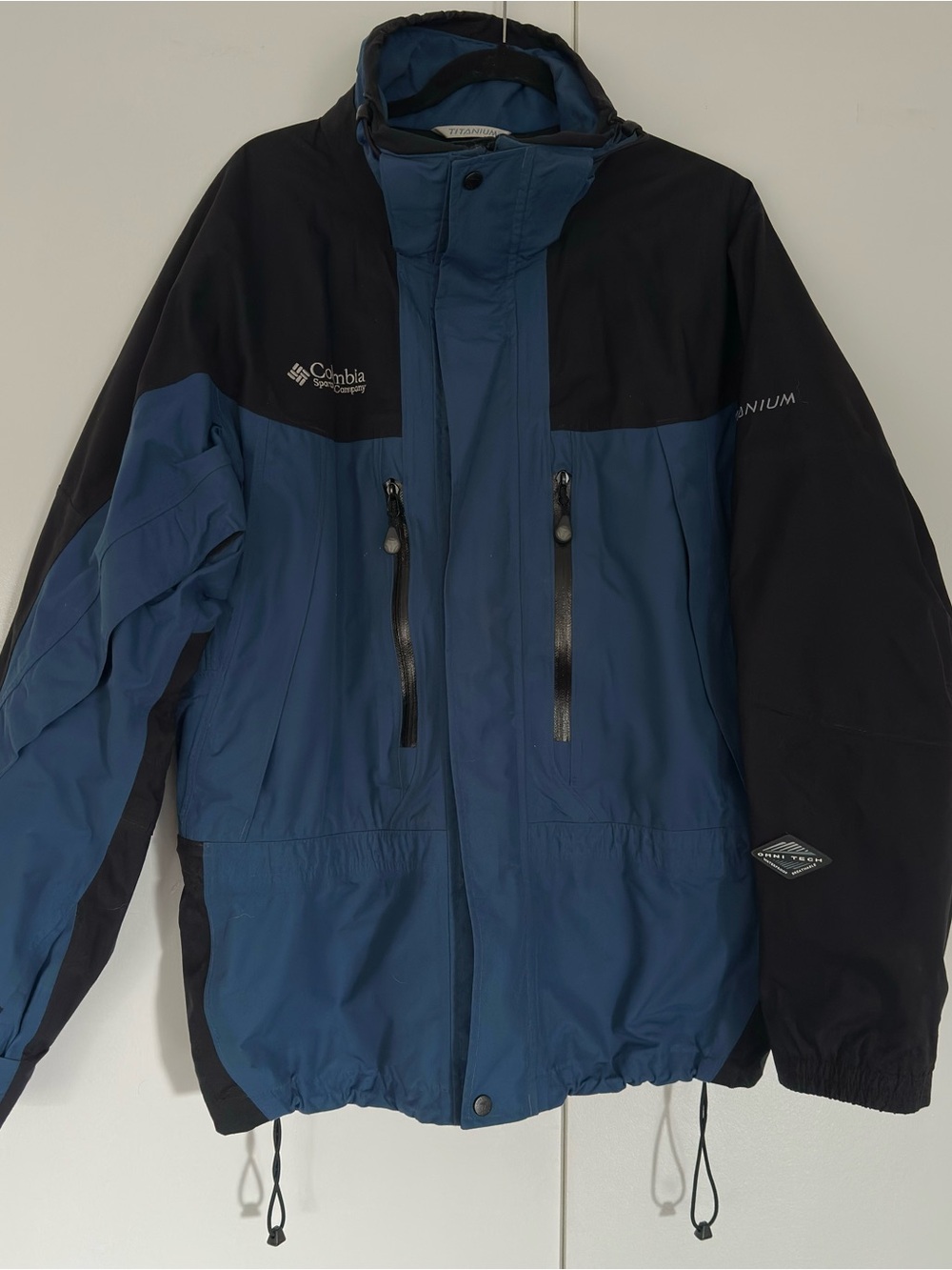 Columbia Sportswear Titanium OmniTech Men's Large Jacket Blue/Black Gorpcore 90s